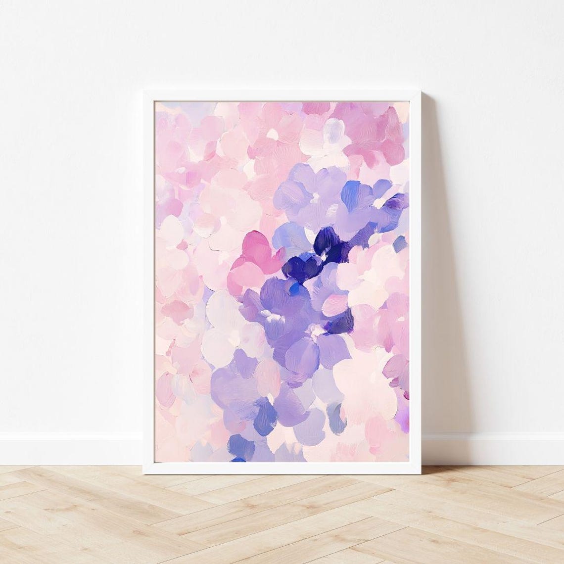 Pink And Purple Hydrangea Abstract Floral Close-Up Art Poster - Image 3