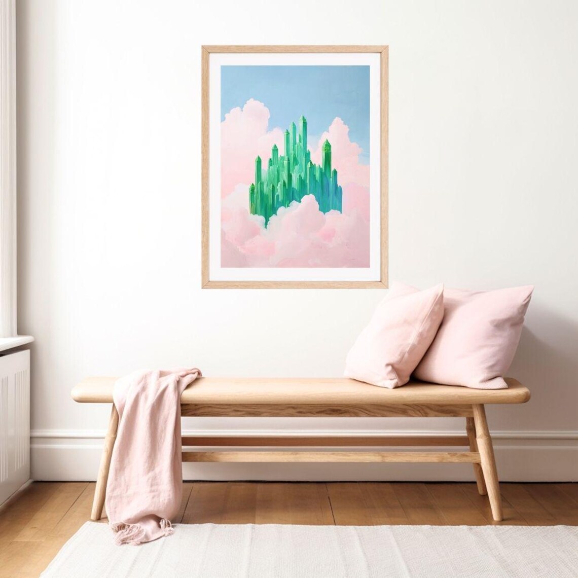 Emerald City in the Clouds, Pastel Sky Art Print - Image 2