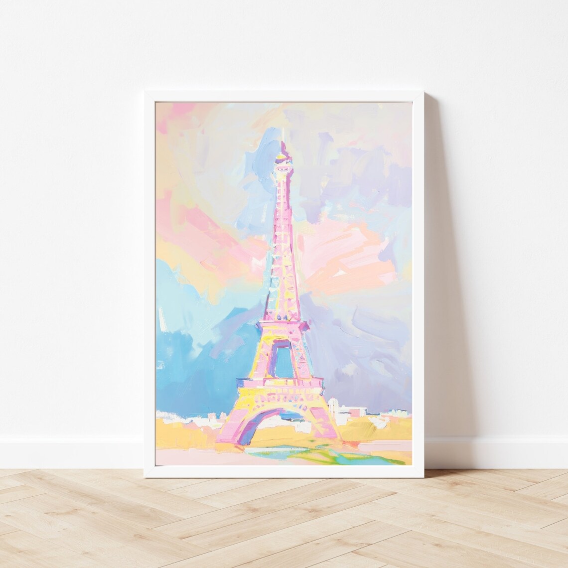 Pink Eiffel Tower Abstract Paris Travel Art Print - Image 3