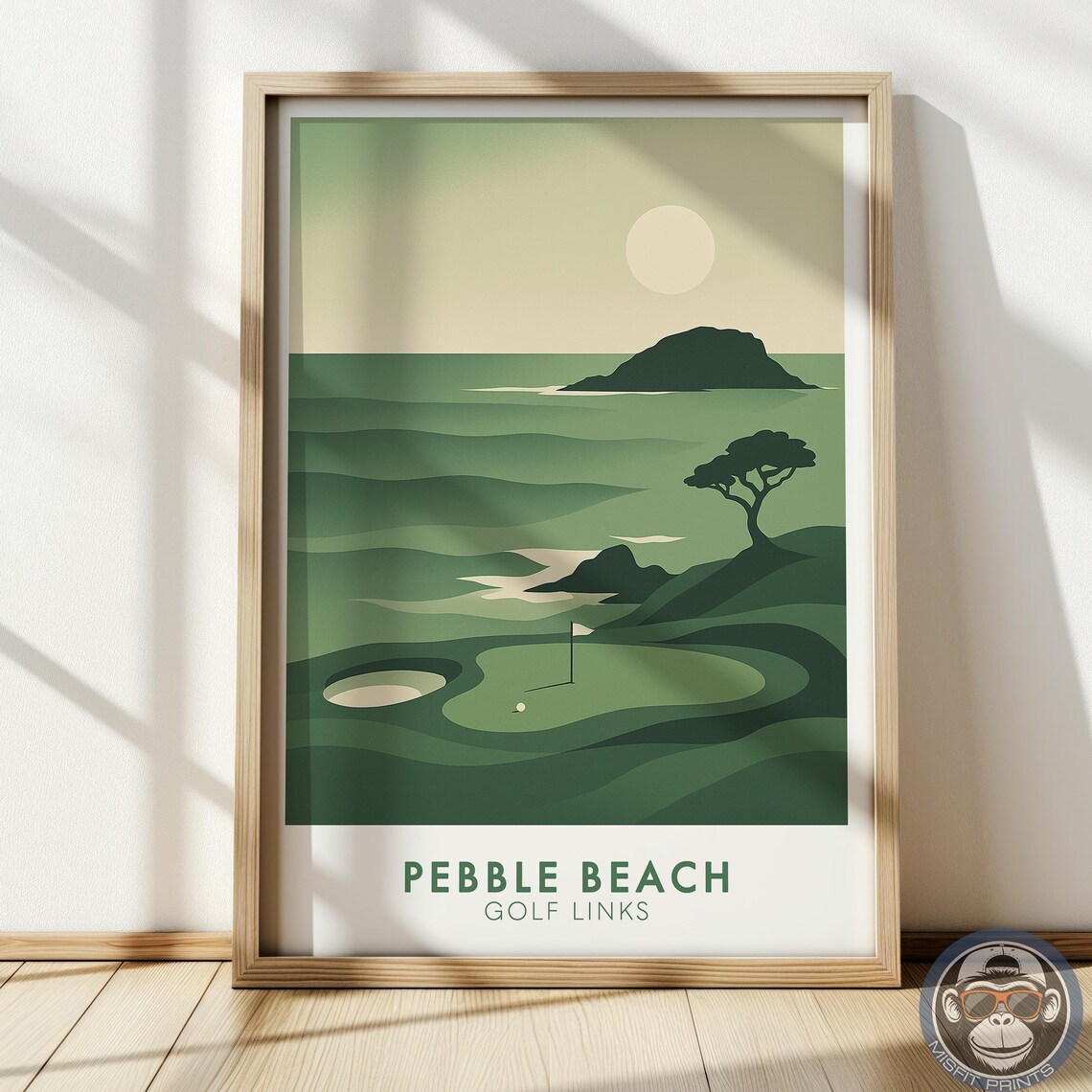 Pebble Beach Golf Links Vintage Style Art Print