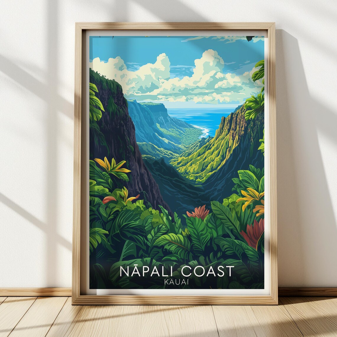 Napali Coast Kauai Art Print, Hawaii Travel Poster