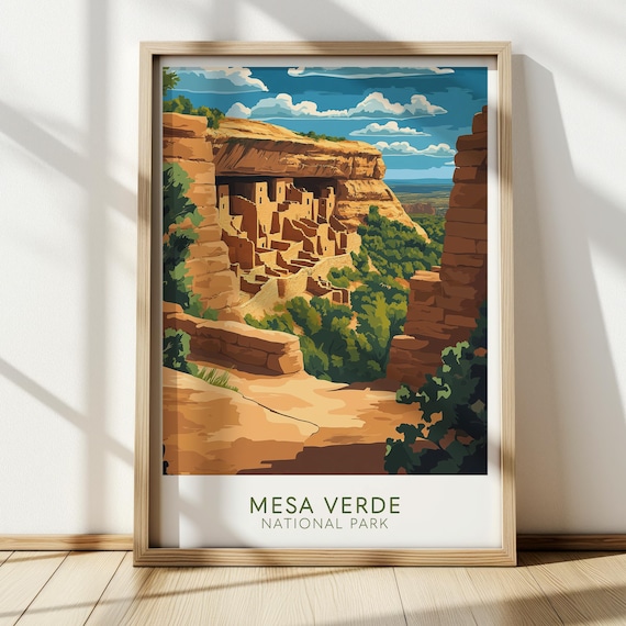 Mesa Verde National Park Vintage Colorado Travel Poster