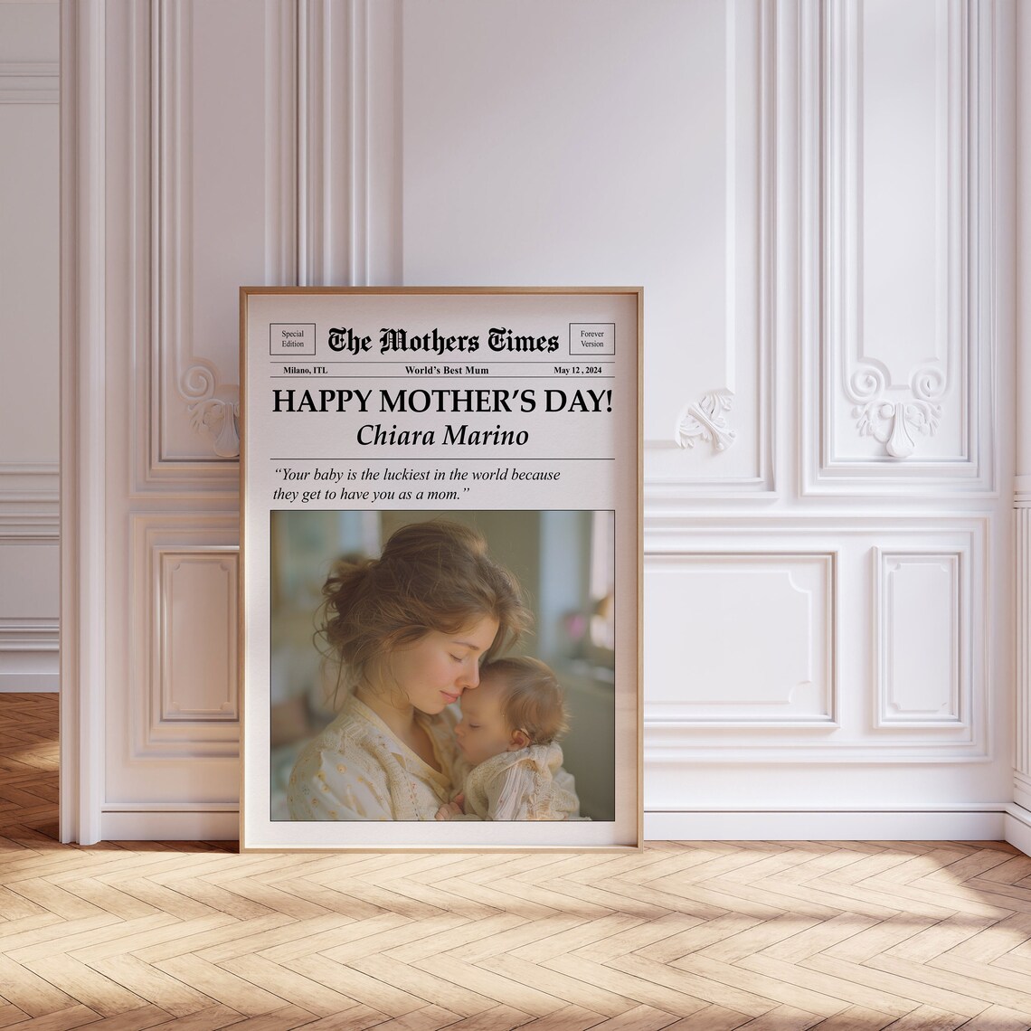 Custom Mothers Day Newspaper Print, Personalized Gift - Image 3