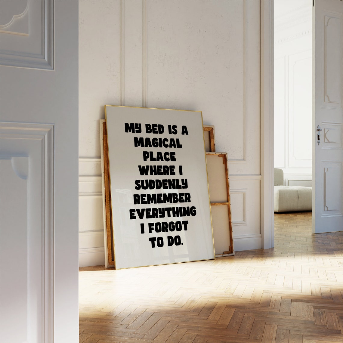 My Bed Is A Magical Place Funny Bedroom Quote Typography Poster - Image 5