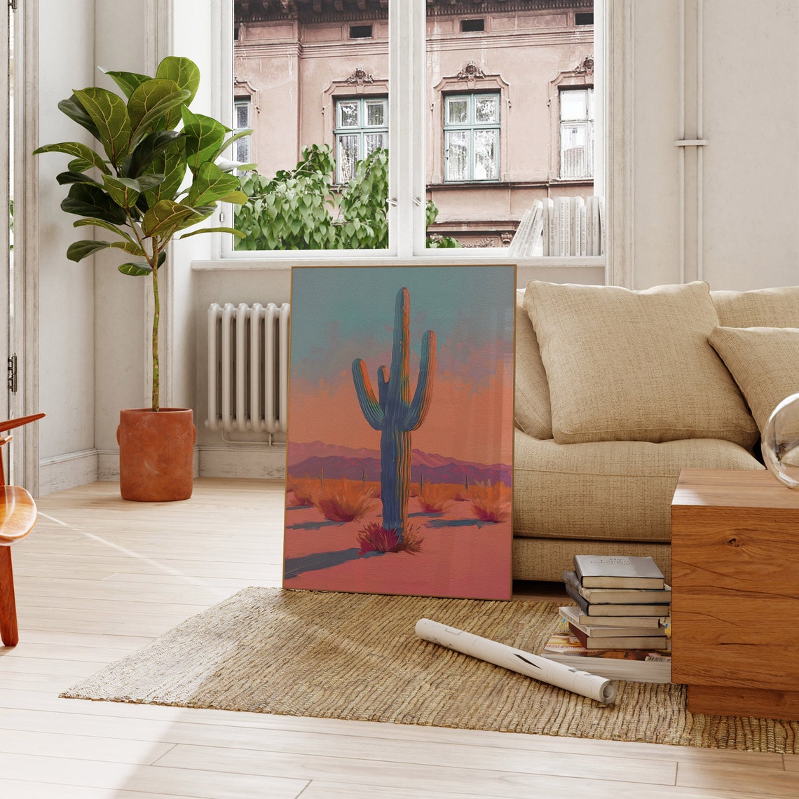 Saguaro Cactus Desert Sunset Southwest Painting Decor Poster - Image 4
