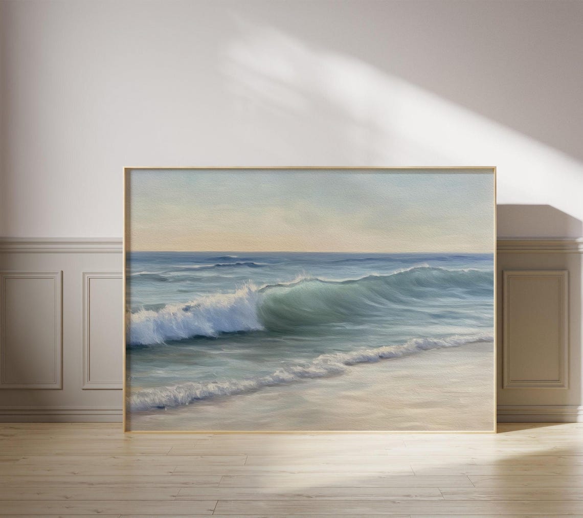 Rolling Ocean Waves at Sunrise Over a Quiet Sandy Beach Poster - Image 2