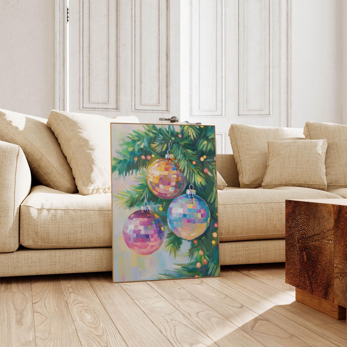 Disco Ball Christmas Ornaments Art Print - Image 3