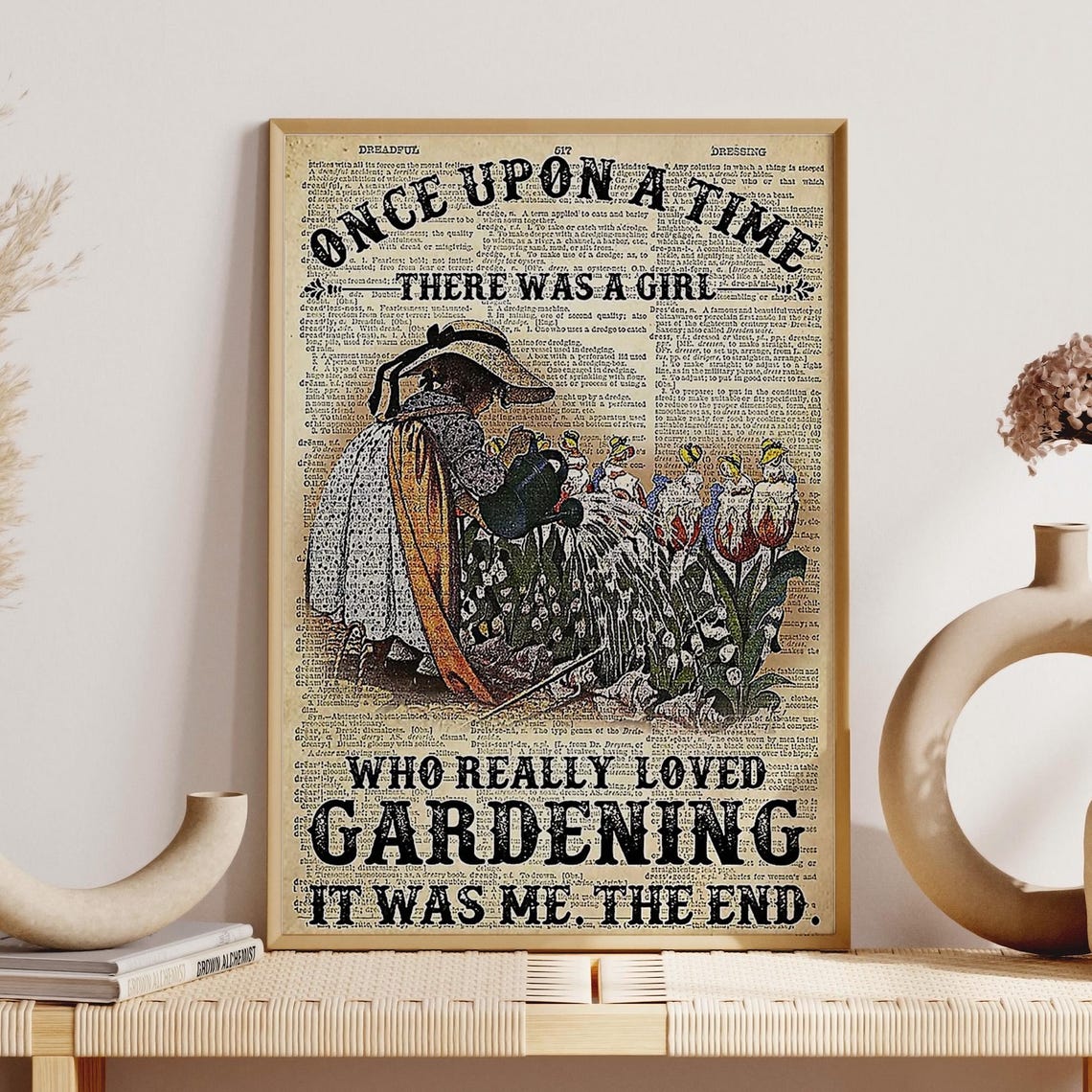 Little Girl Gardening Print There Was A Girl Who Really Loved Gardening Poster Gardener Girl Room Decoration Gardening Wall Hanging