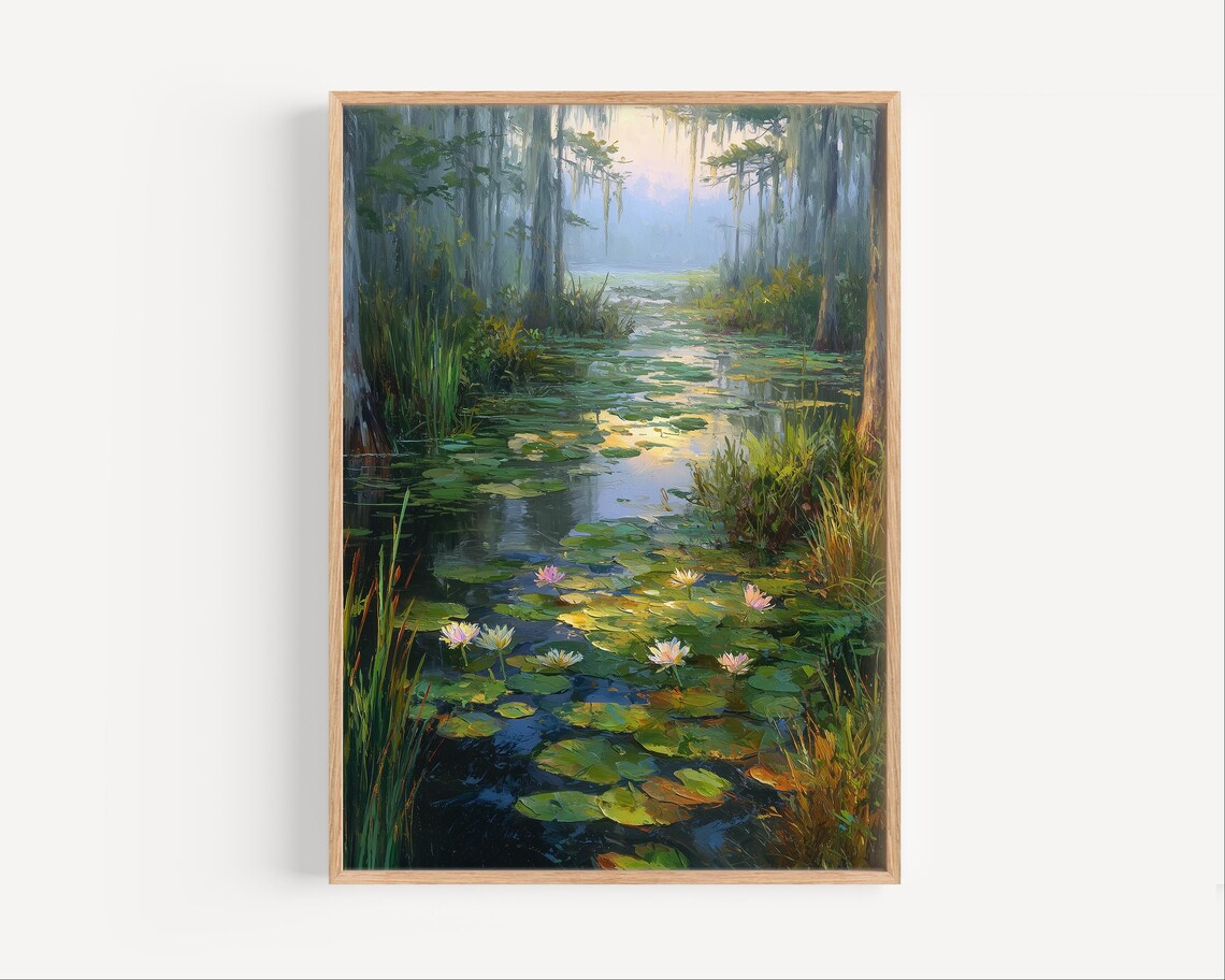 Okefenokee Swamp Oil-Painting-Style Travel Poster