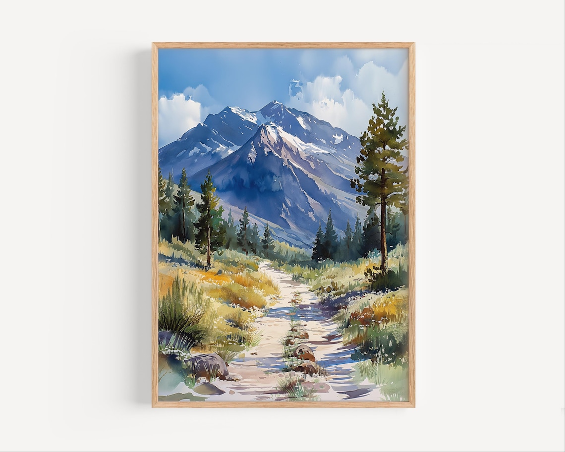 Wasatch Mountains Utah Watercolor Art Print