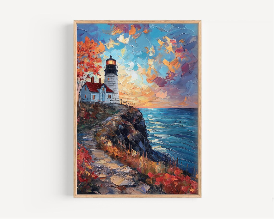 Lighthouse On Lake Superior, Great Lakes Art Print