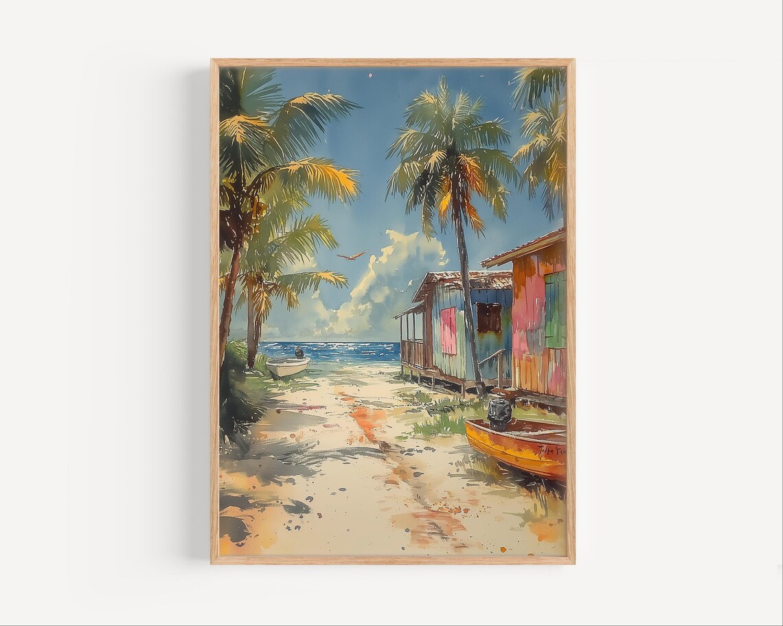 Key Largo Florida Watercolor Travel Poster