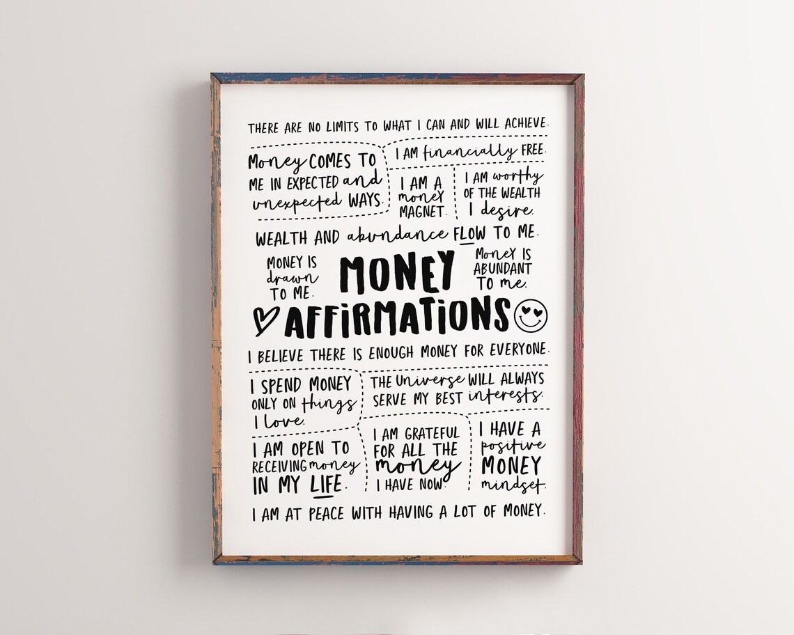 Money Manifestation Daily Money Affirmations Art Print - Image 2