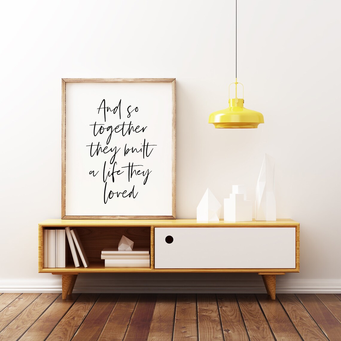 And So Together They Built A Life They Loved Romantic Script Quote Poster - Image 2