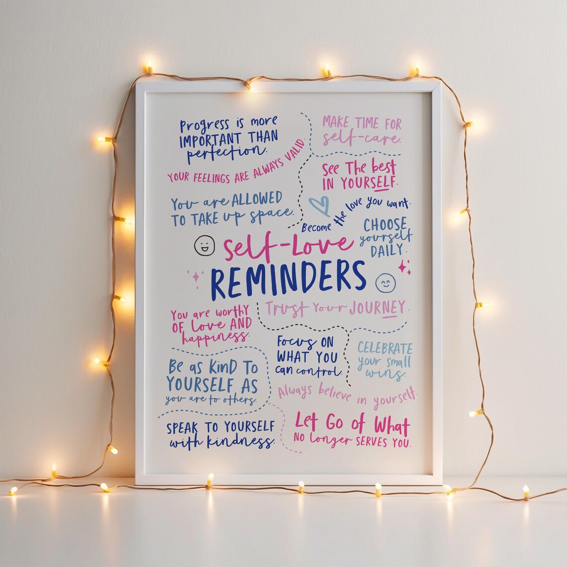 Self Love Reminders - Teen Girl Bedroom Art Print - Image 2