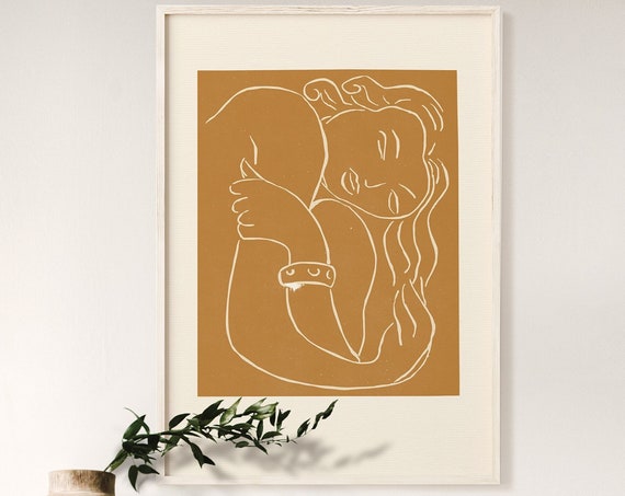 Henri Matisse La Gerbe Exhibition Poster Bohemian Terracotta Wall Art