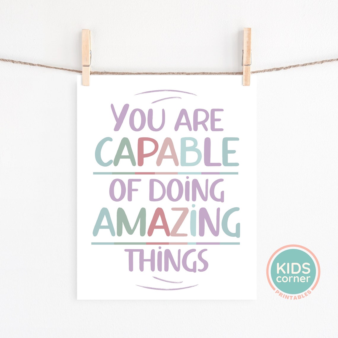 You Are Capable of Doing Amazing Things Encouraging Pastel Poster - Image 2