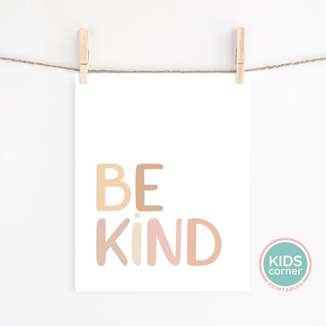 Be Kind Quote Art Print, Neutral Nursery Decor - Image 2