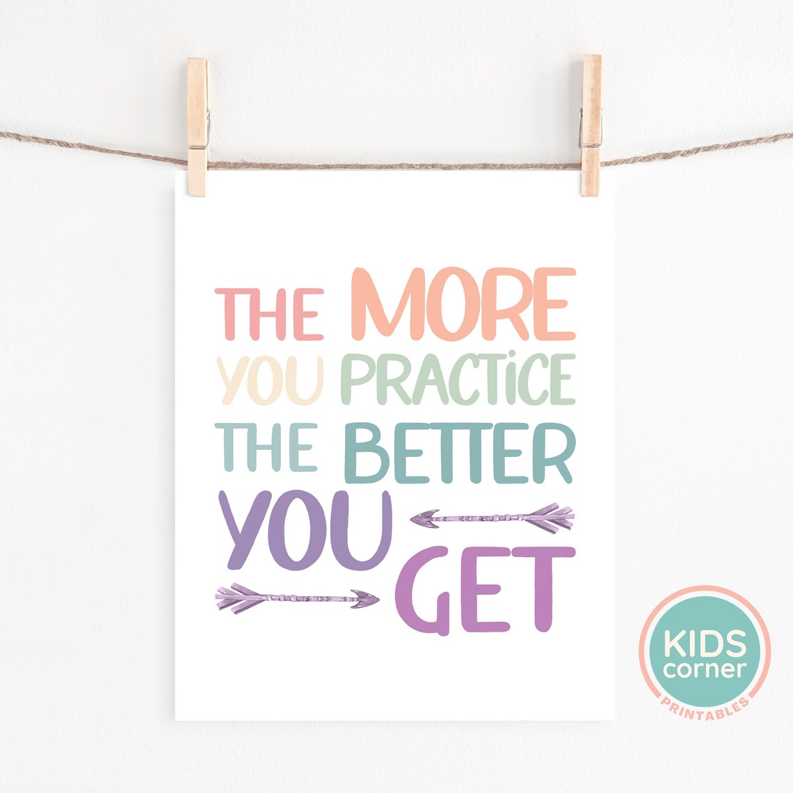 The More You Practice the Better You Get Pastel Classroom Poster - Image 3