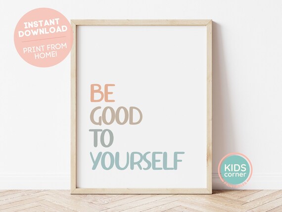 Be Good To Yourself Boho Neutral Mindfulness Affirmation Poster
