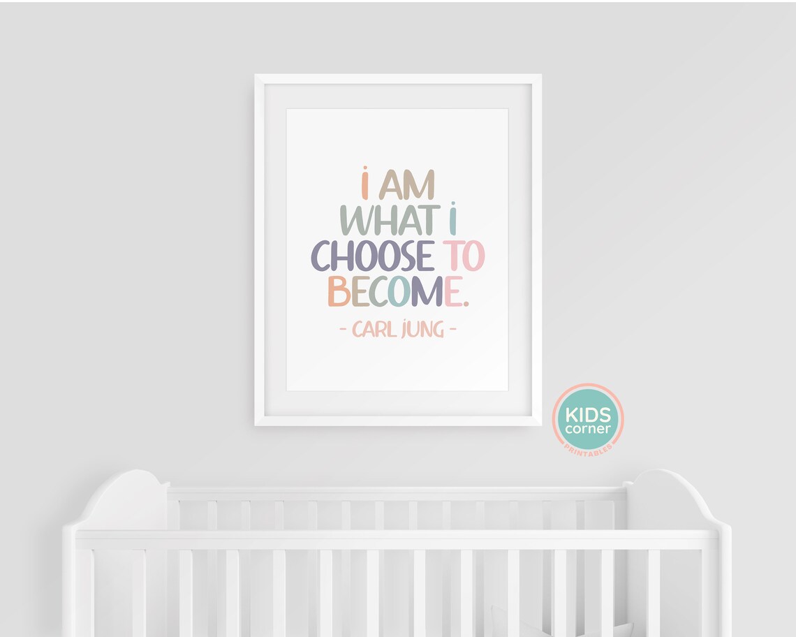 Carl Jung I Am What I Choose To Become Pastel Motivational Poster - Image 3