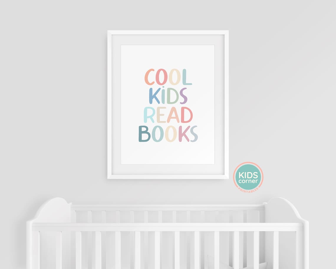 Cool Kids Read Books Quote Sign, Kids Room Decor - Image 3
