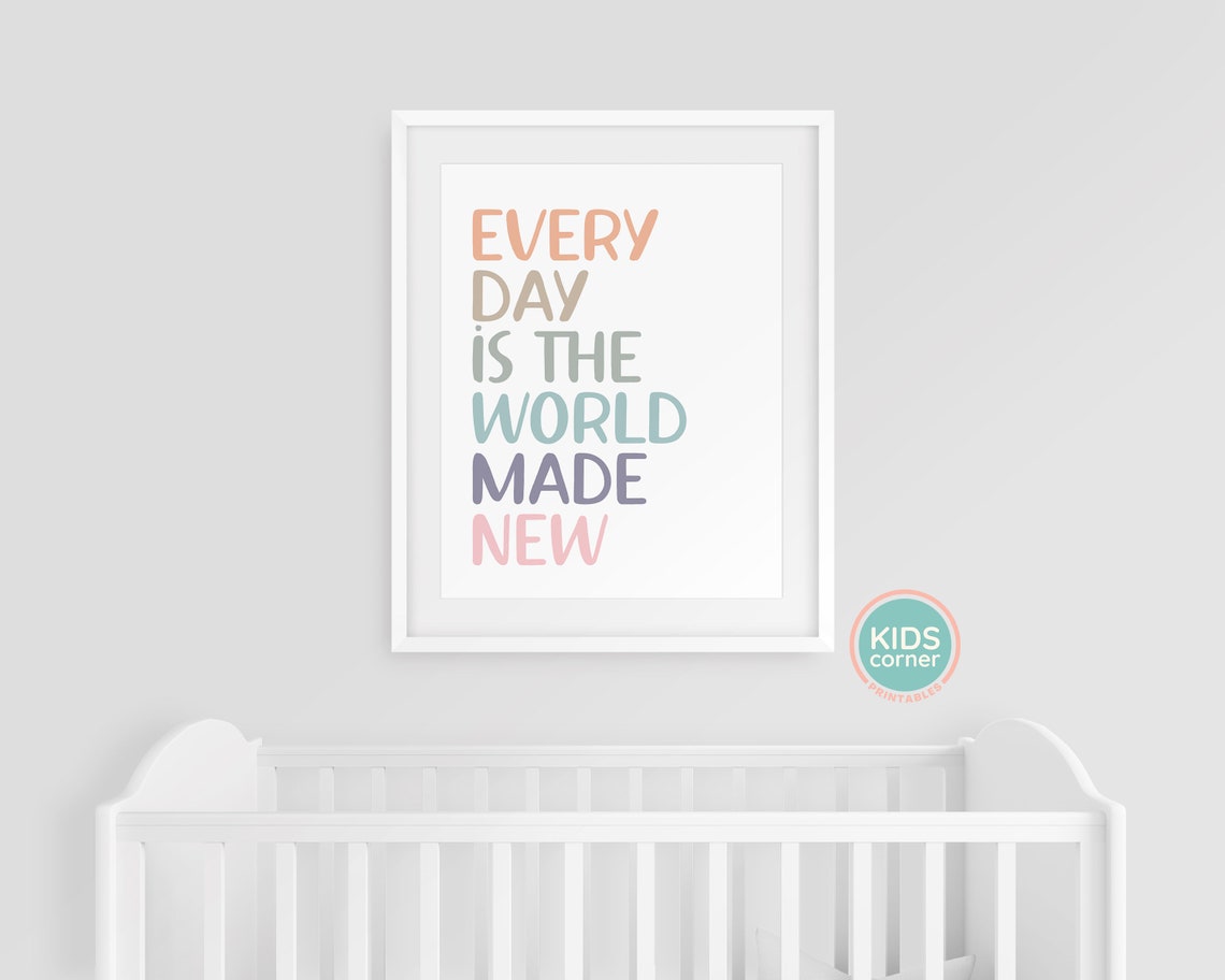 Every Day Is the World Made New Pastel Rainbow Letter Quote Poster - Image 3