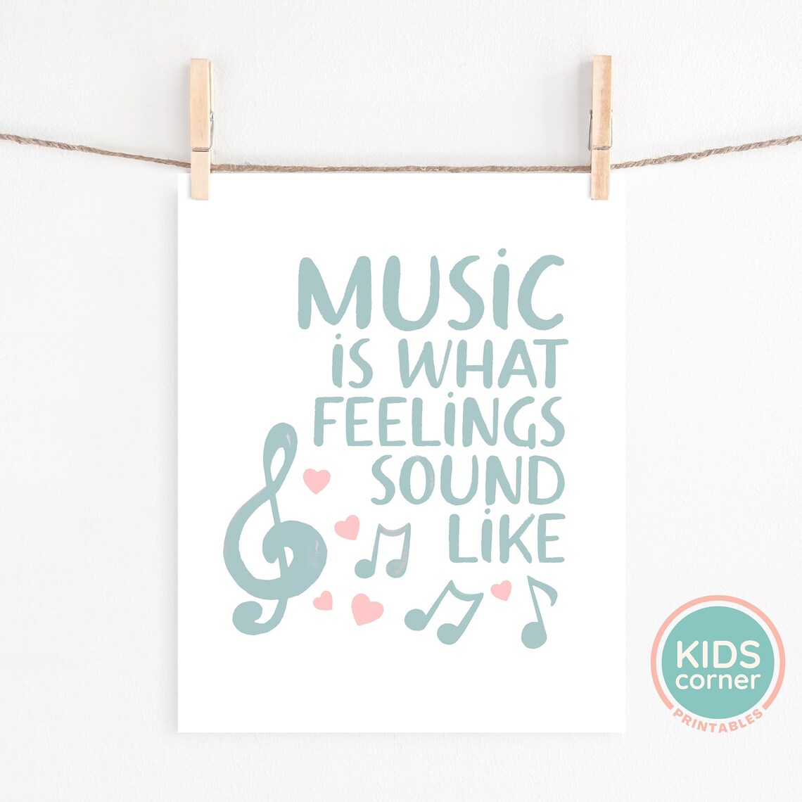 Music Is What Feelings Sound Like Nursery Art Print - Image 2