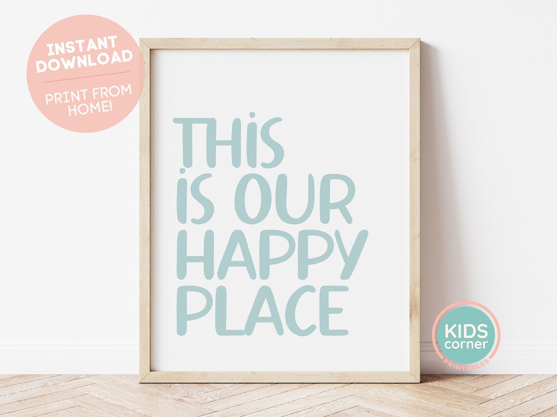 This Is Our Happy Place Seafoam Green Home Family Quote Poster