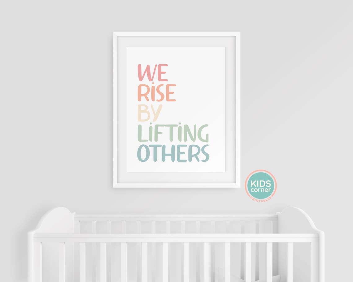 We Rise By Lifting Others Art Print, Rainbow Decor - Image 3