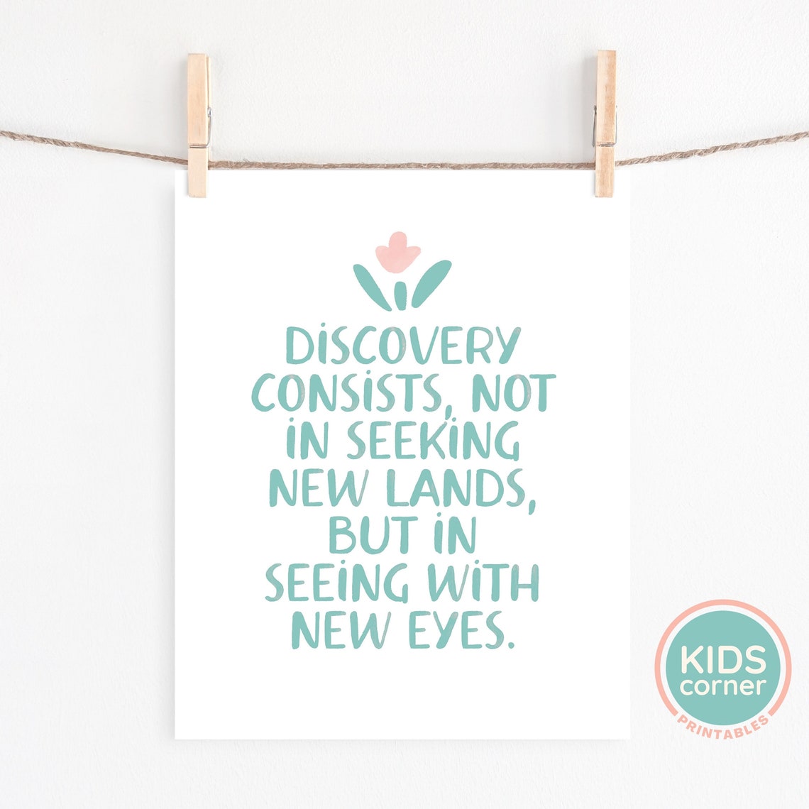 Discovery Seeing With New Eyes Teal Inspirational Quote Poster
