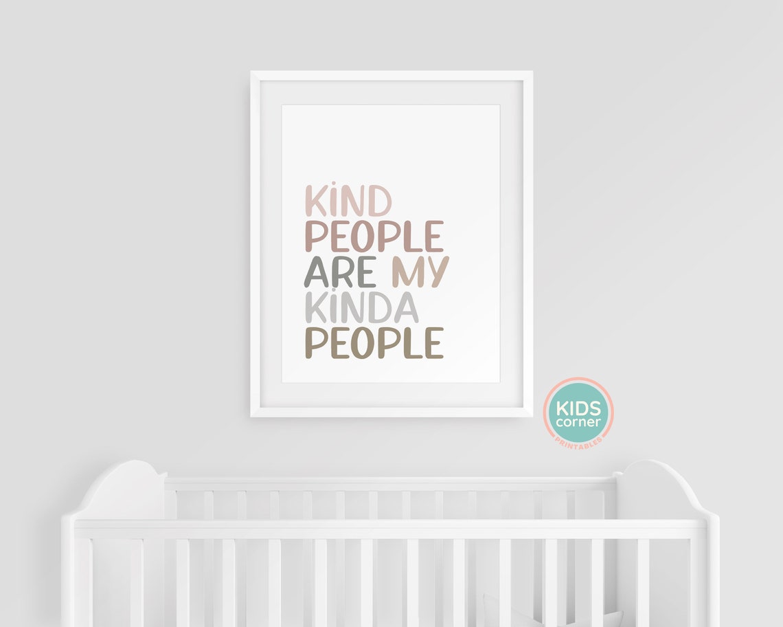 Kind People Are My Kinda People Warm Neutral Typography Print - Image 3