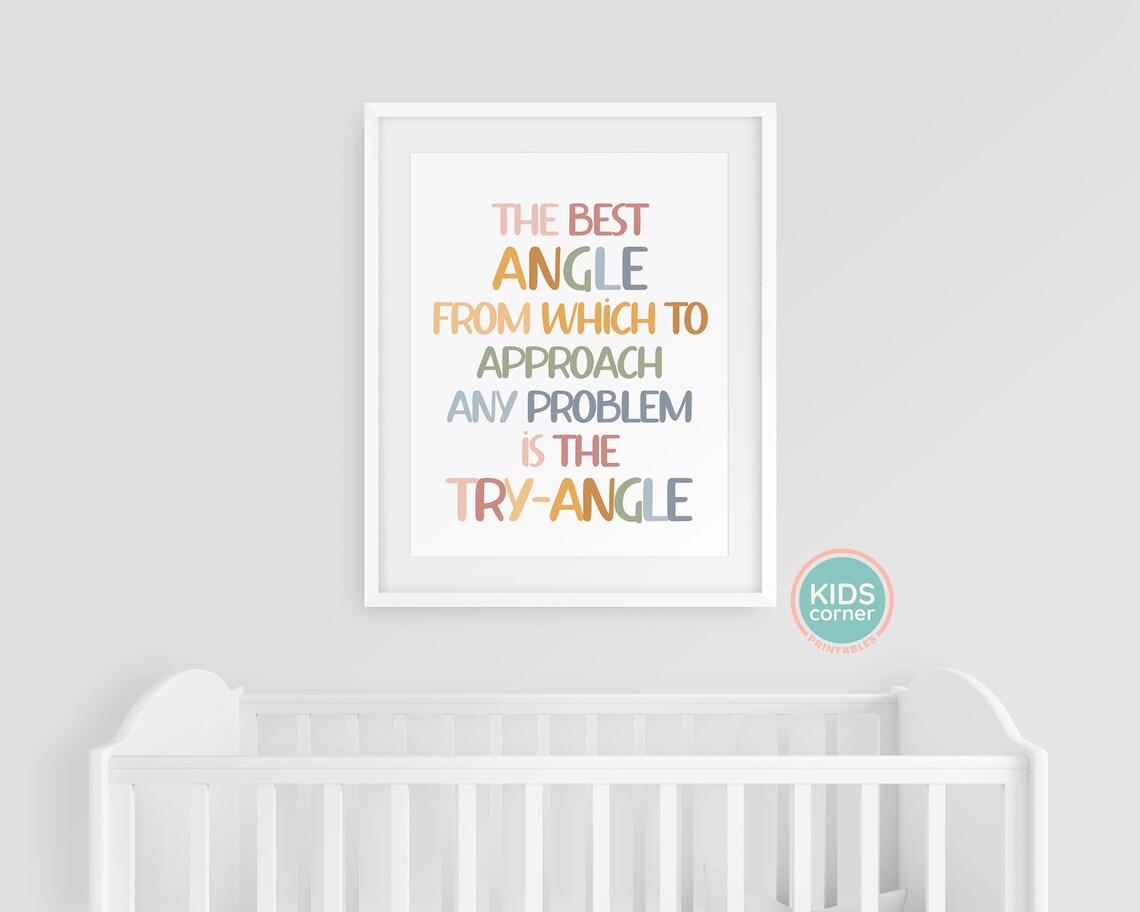 Try Angle Math Humor Classroom Boho Art Print - Image 3