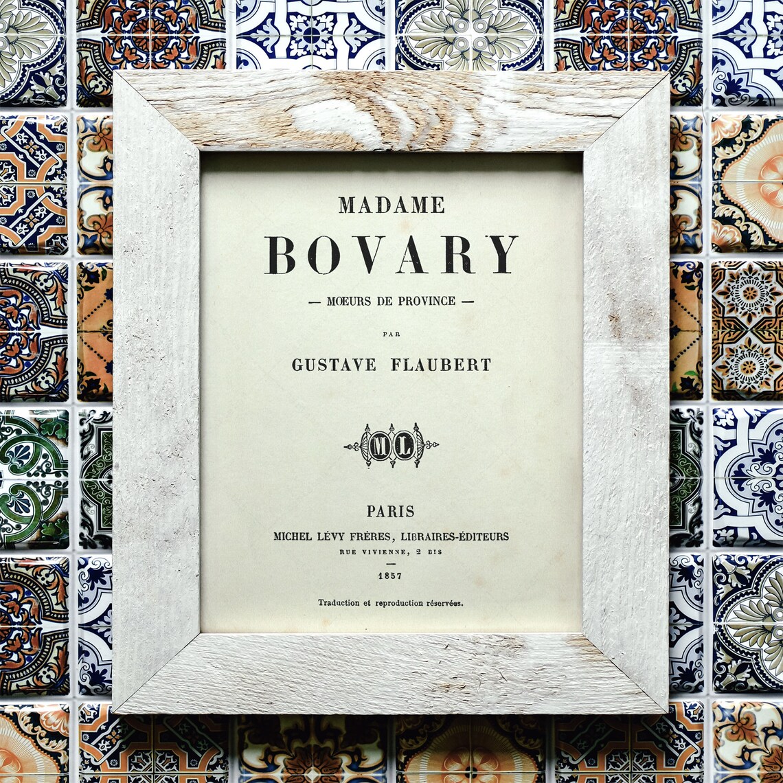 Madame Bovary Gustave Flaubert 1857 First Edition Paris Title Page Poster - Image 2