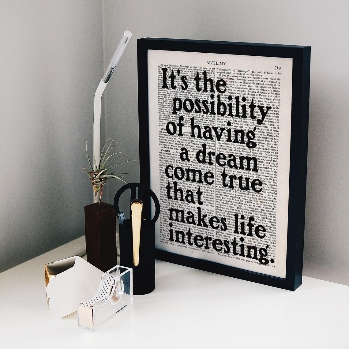 Paulo Coelho Possibility Of A Dream Come True The Alchemist Quote Poster - Image 2