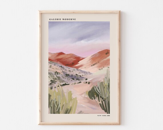 Desert Mountain Sunset Terracotta Galerie Moderne Art Poster 2018