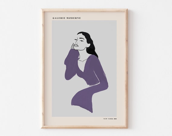 Modern Portrait Art Print Modern Gallery Poster Modern Decor Minimalist Decor A4 A3 A2 A1 A0 Galerie Moderne New York Gallery Art