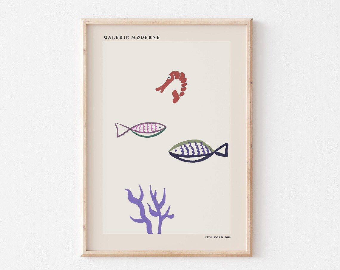 Galerie Moderne Underwater Fish Shrimp Coral Reef Art Poster