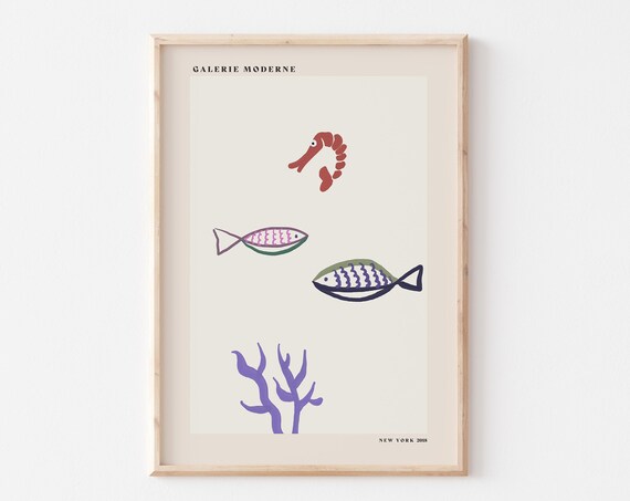 Galerie Moderne Underwater Fish Shrimp Coral Reef Art Poster