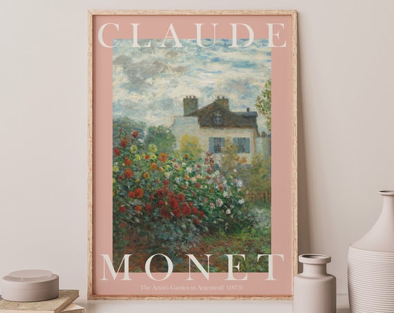 Monet Poster Claude Monet Print Monet Wall Art Monet Picture Modern Monet Print Vintage Monet Art The Artists Garden At Argenteuil