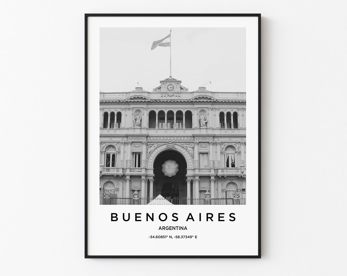 Buenos Aires Travel Poster Buenos Aires Print Buenos Aires Photo Print Black And White Photography Monochrome Travel Photography