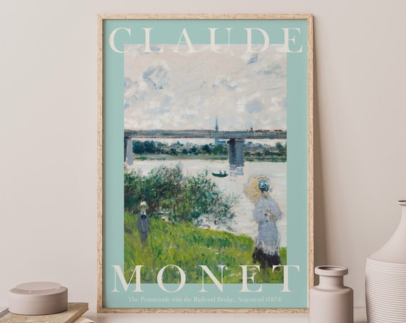 Monet Poster Claude Monet Print Monet Wall Art Monet Picture Modern Monet Print Vintage Monet Art The Promenade With The Railroad