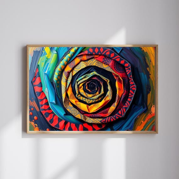 Colorful Spiral Rose Jigsaw Puzzle Abstract Mindful Art 1101014 Pieces