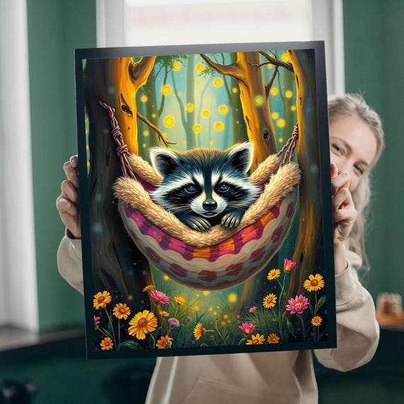 Whimsical Raccoon Puzzle Naturethemed Family Fun 1101014piece
