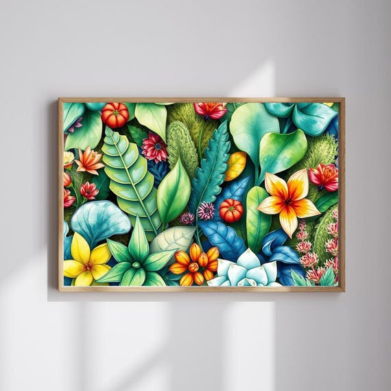 Tropical Floral Jigsaw Puzzle Botanical Family Fun Unique Home Decor
