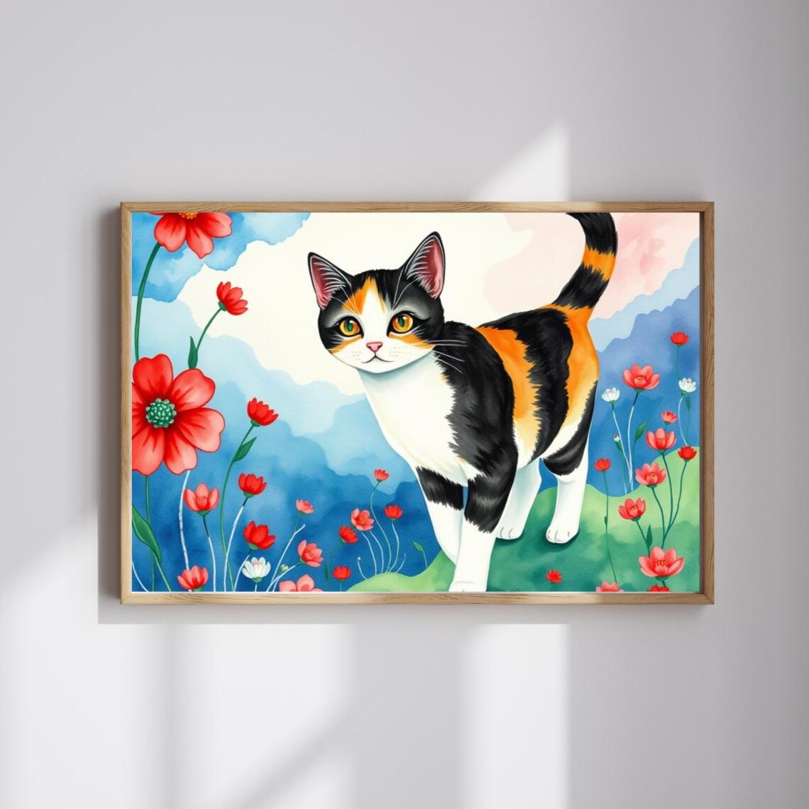 Whimsical Cat Art Print, Family Game Night