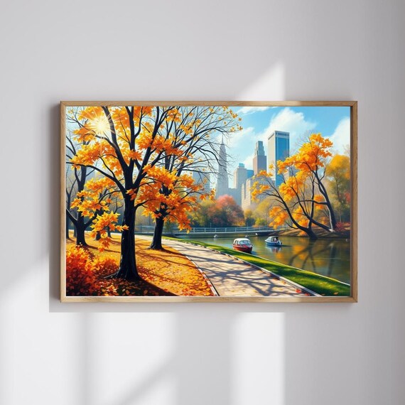 Central Park Autumn Landscape Art Print