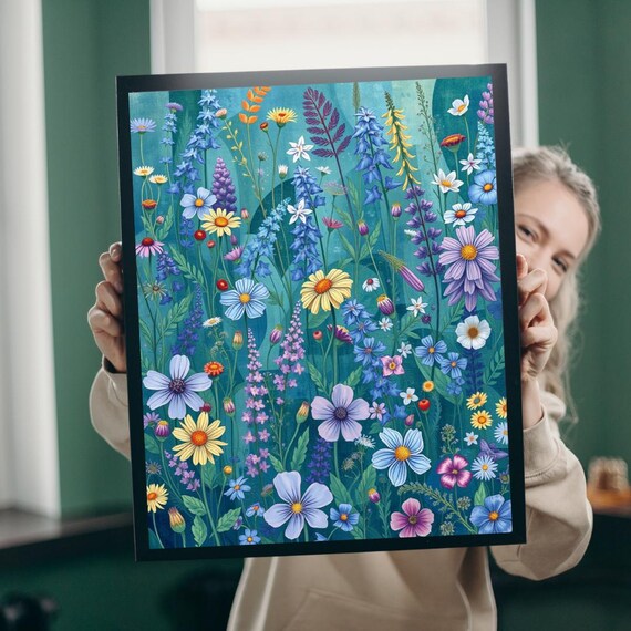 Floral Jigsaw Puzzle Botanical Art For Family Game Night
