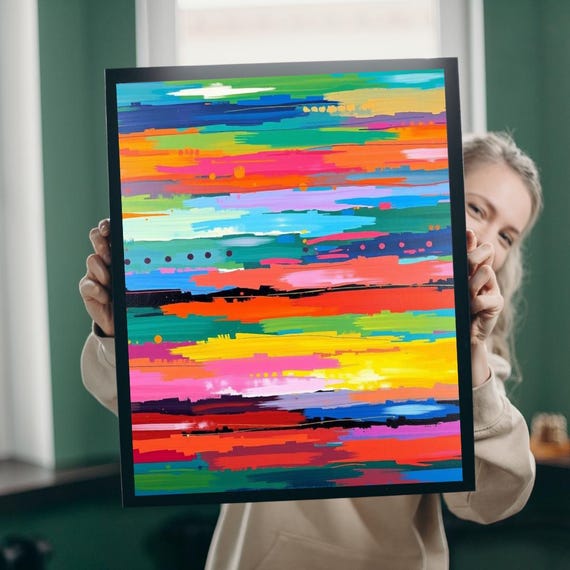 Colorful Abstract Puzzle Vibrant Art Family Fun