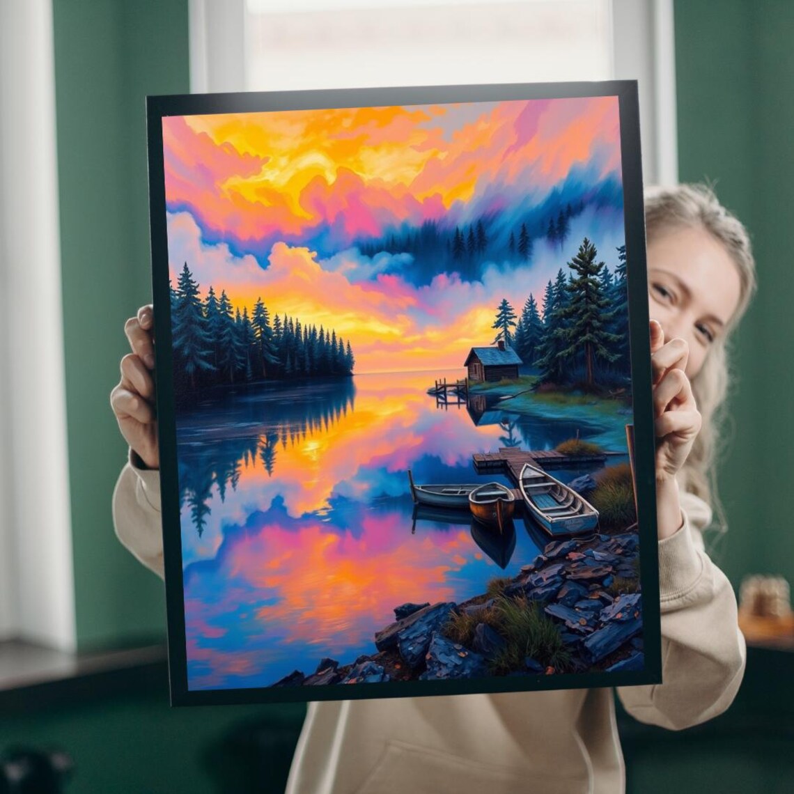 Colorful Lake Reflection, Scenic Nature Puzzle